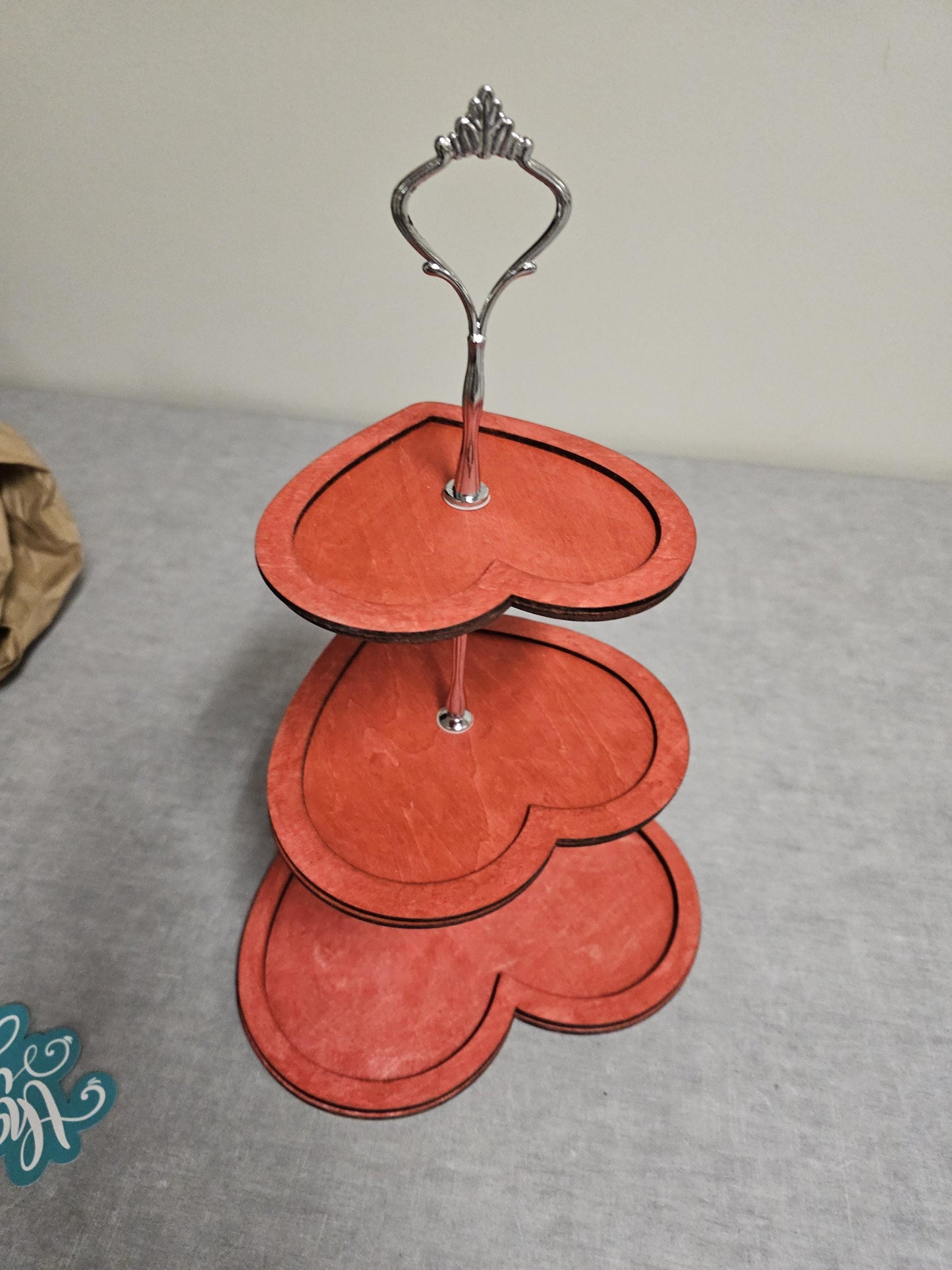 Heart Shaped 3 Tier Tray & Cupcake Stand – Pink or Red, Perfect for Valentine's Day Dessert Display