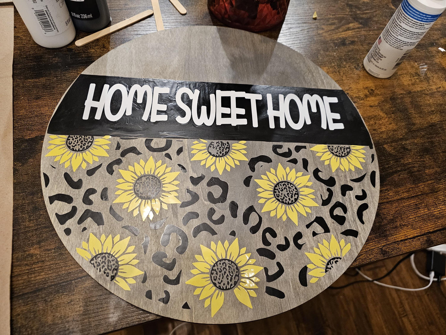 Vibrant Sunflower Wreath Door Hanger: Welcome Sign with 2 designs & 4 size