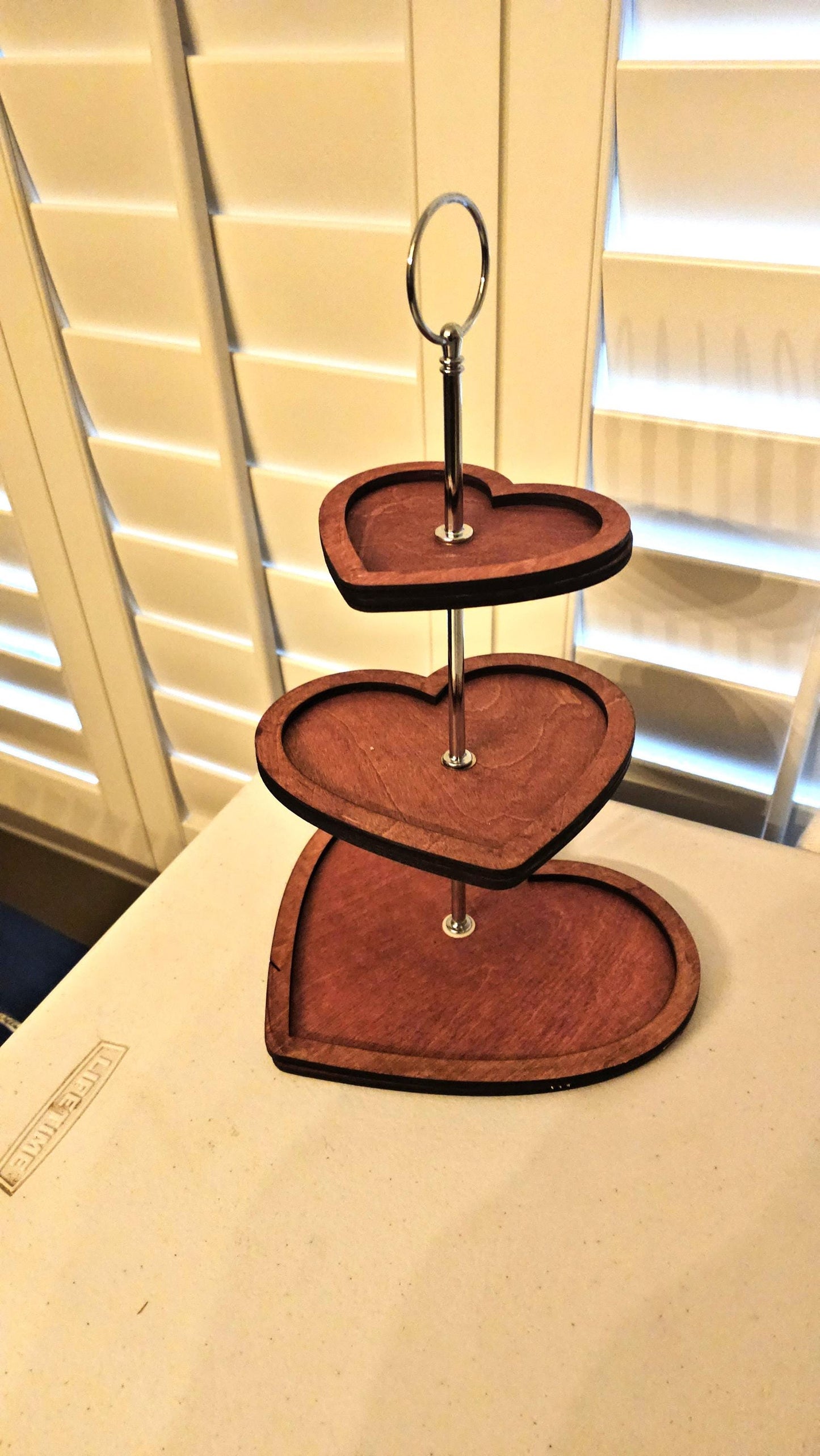 Heart Shaped 3 Tier Tray & Cupcake Stand – Pink or Red, Perfect for Valentine's Day Dessert Display