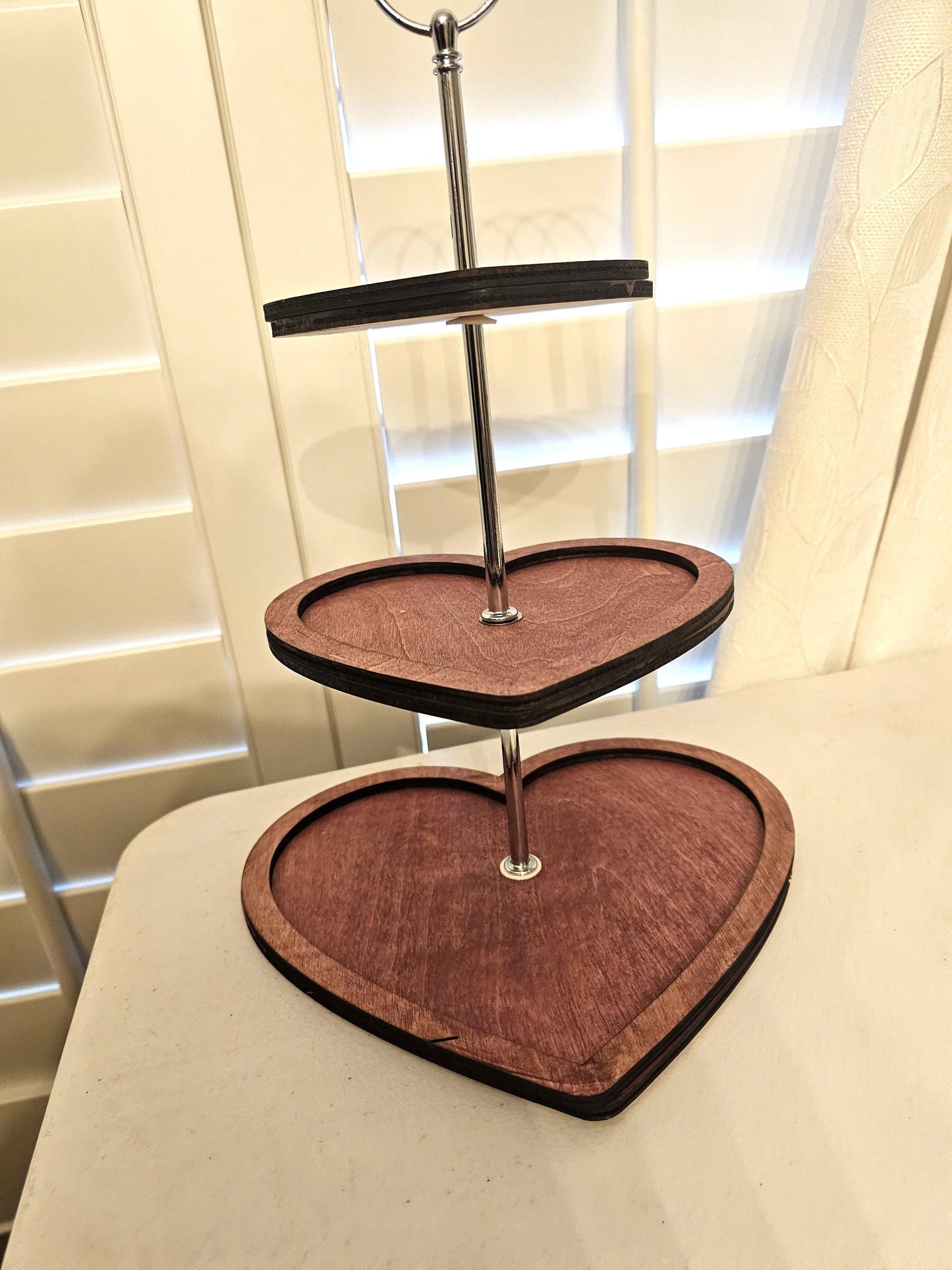 Heart Shaped 3 Tier Tray & Cupcake Stand – Pink or Red, Perfect for Valentine's Day Dessert Display