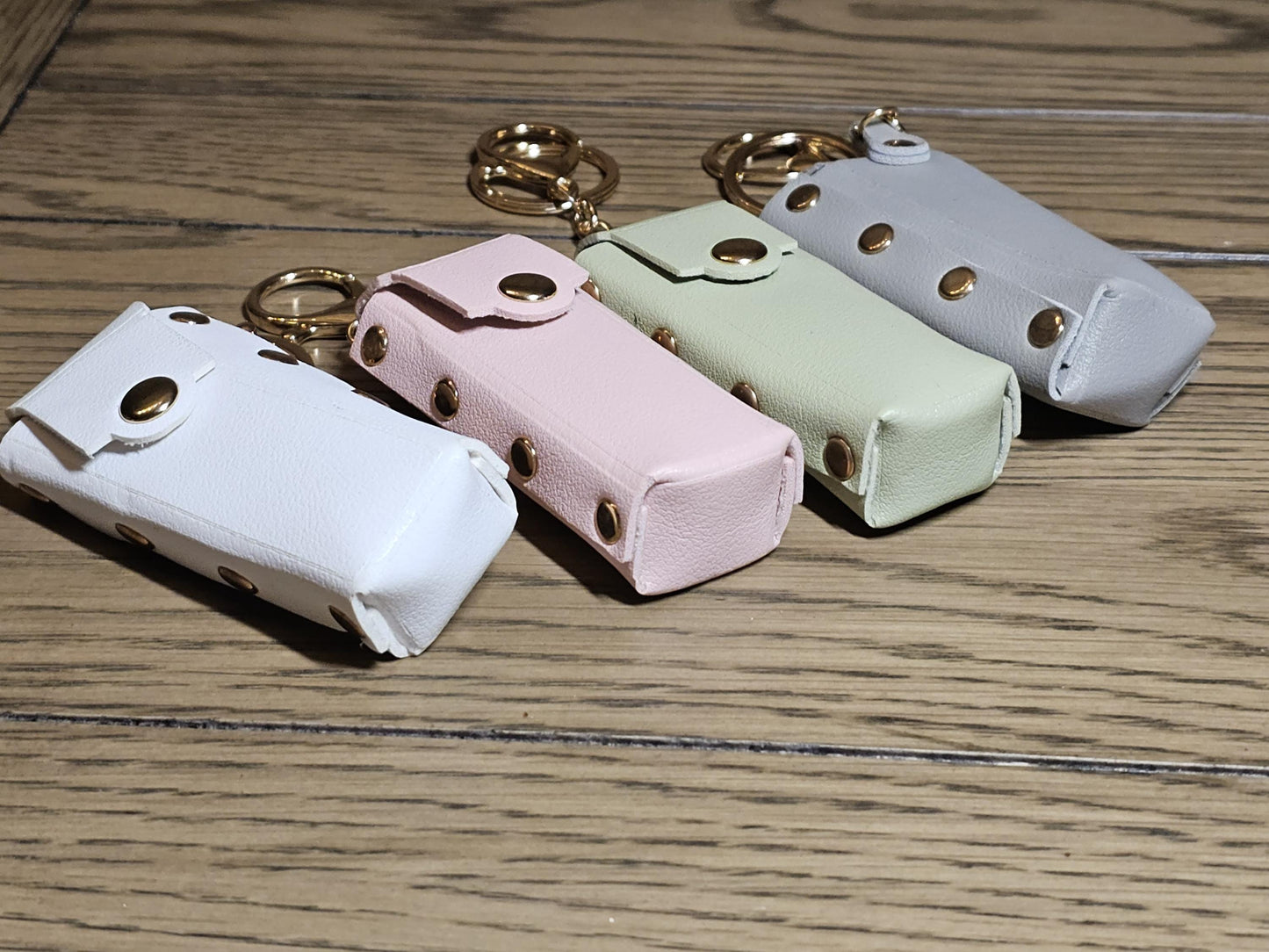 Personalized Faux Leather Lighter Holder Keychain with Chapstick & Lipstick Case Custom Gift for Smokers and Makeup Lovers