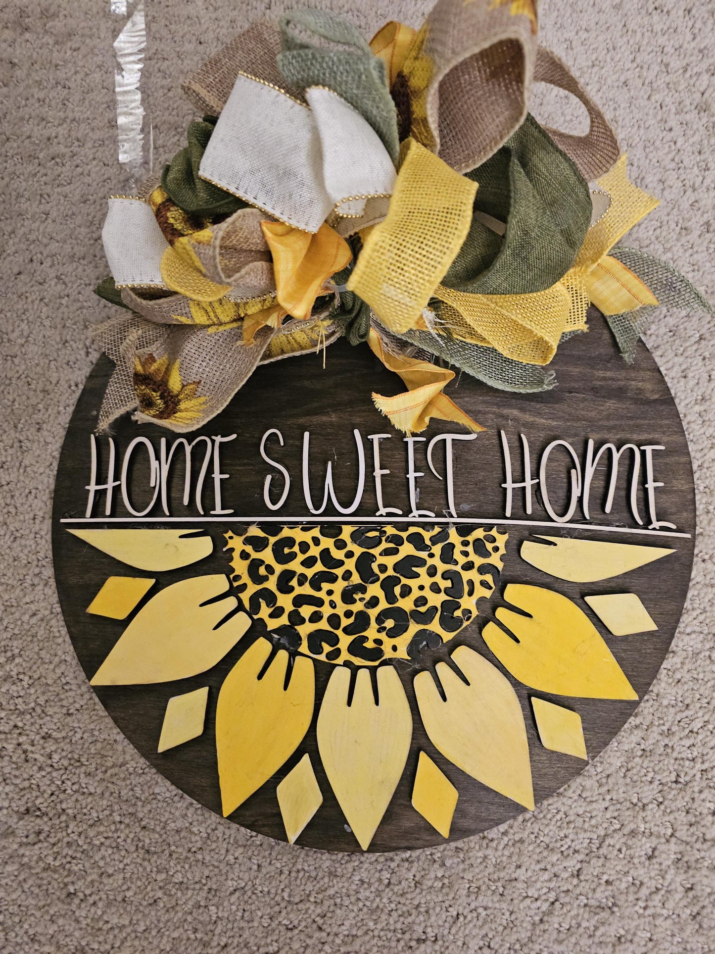 Vibrant Sunflower Wreath Door Hanger: Welcome Sign with 2 designs & 4 size