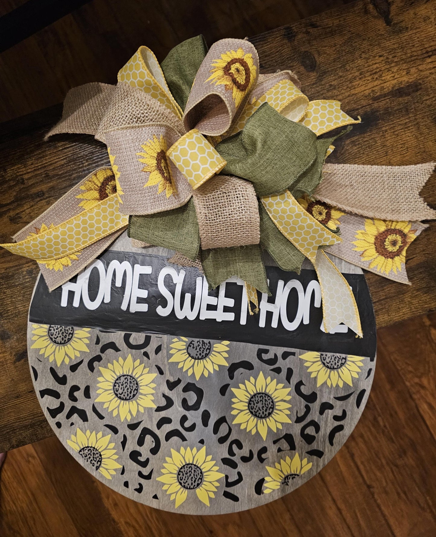 Vibrant Sunflower Wreath Door Hanger: Welcome Sign with 2 designs & 4 size