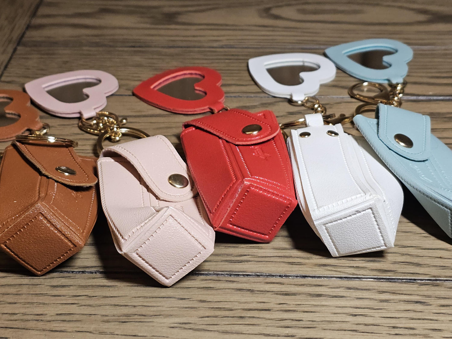 Personalized Faux Leather Lighter Holder Keychain with Chapstick & Lipstick Case Custom Gift for Smokers and Makeup Lovers