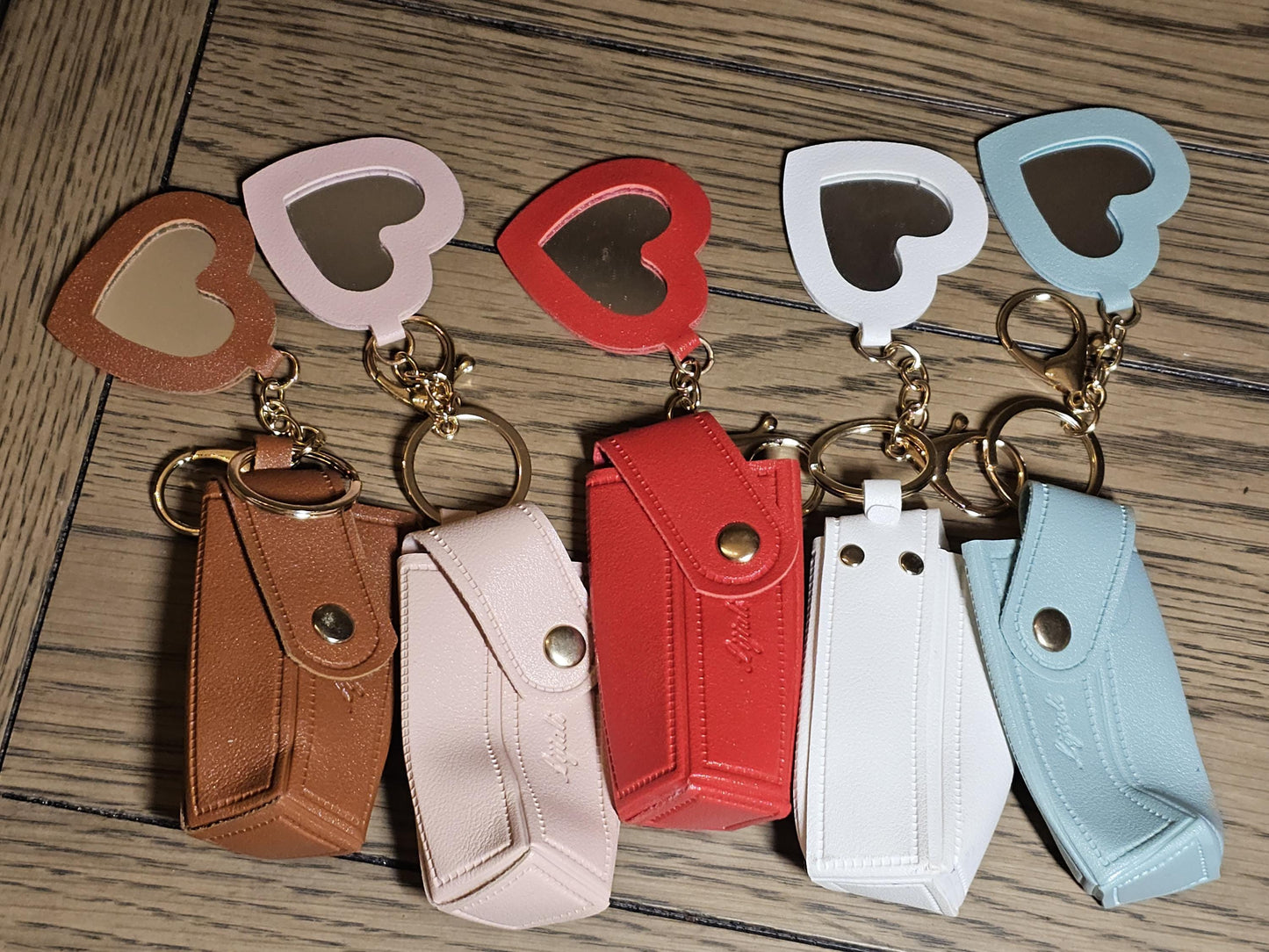 Personalized Faux Leather Lighter Holder Keychain with Chapstick & Lipstick Case Custom Gift for Smokers and Makeup Lovers