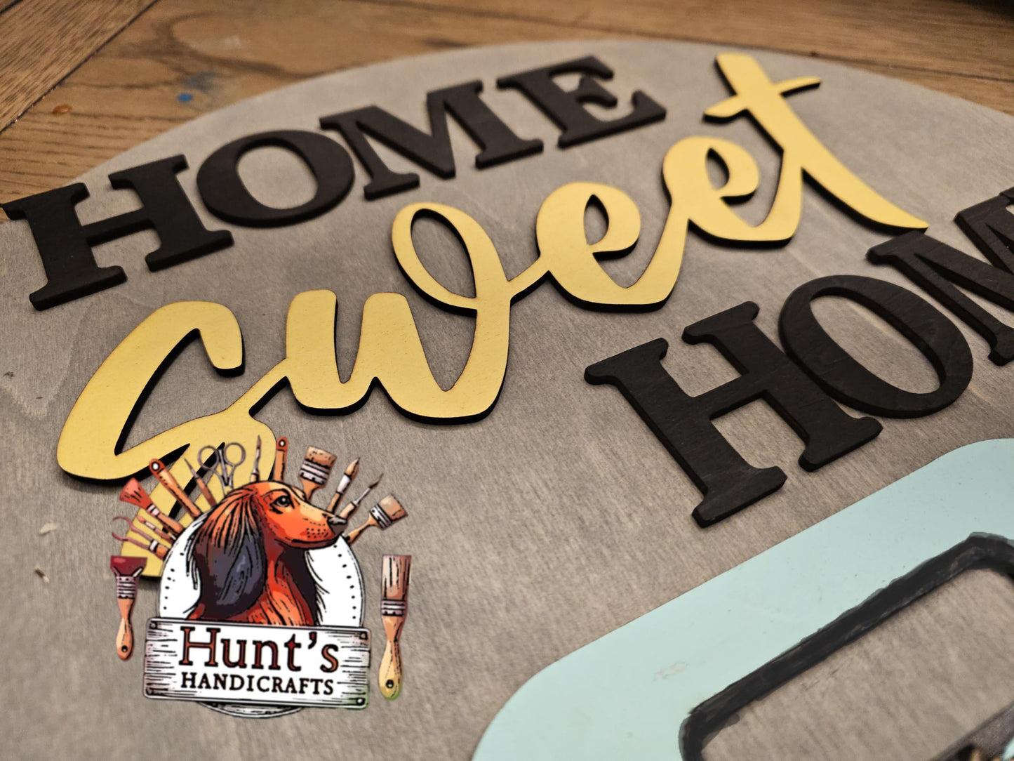 Farmhouse Door Hanger Craft Kit, DIY with a Farm Truck, Sunflowers and a Highland Cow DIY Welcome Sign Craft Kit with Wooden Cutouts