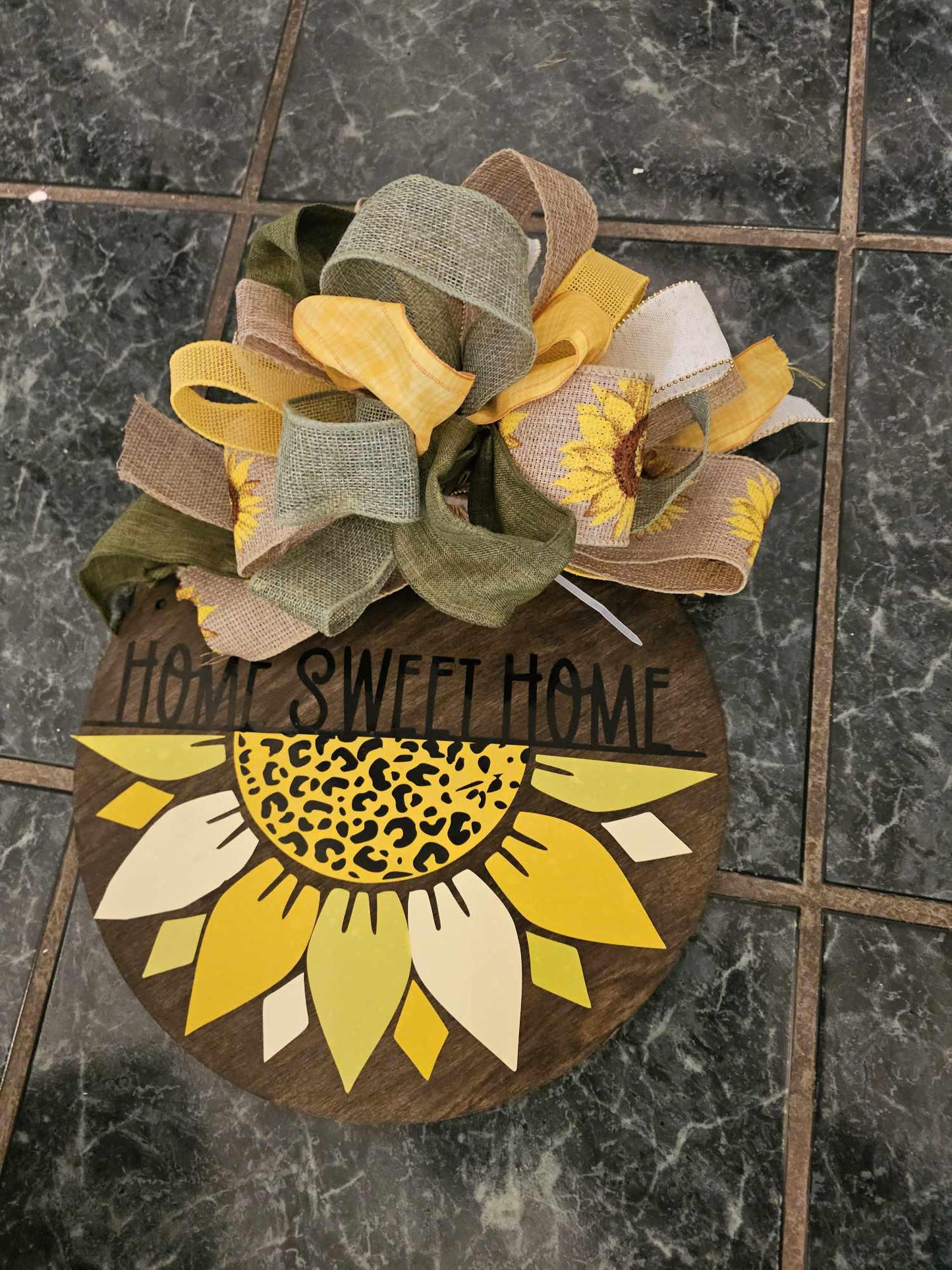 Vibrant Sunflower Wreath Door Hanger: Welcome Sign with 2 designs & 4 size
