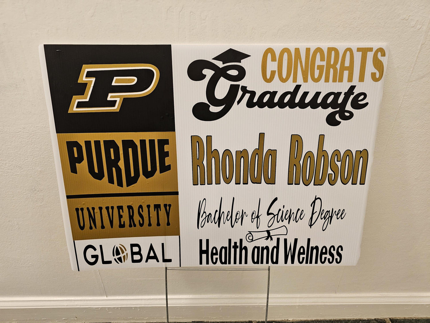 Graduate Announcement with Picture Yard Sign Graduation Decor