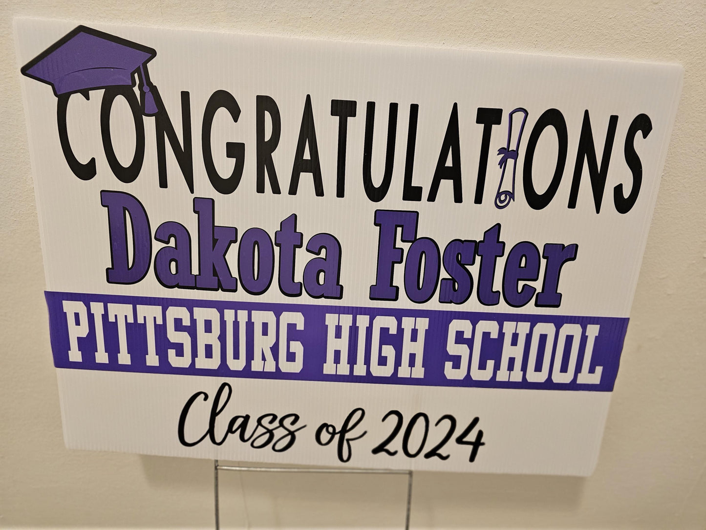 Graduate Announcement with Picture Yard Sign Graduation Decor