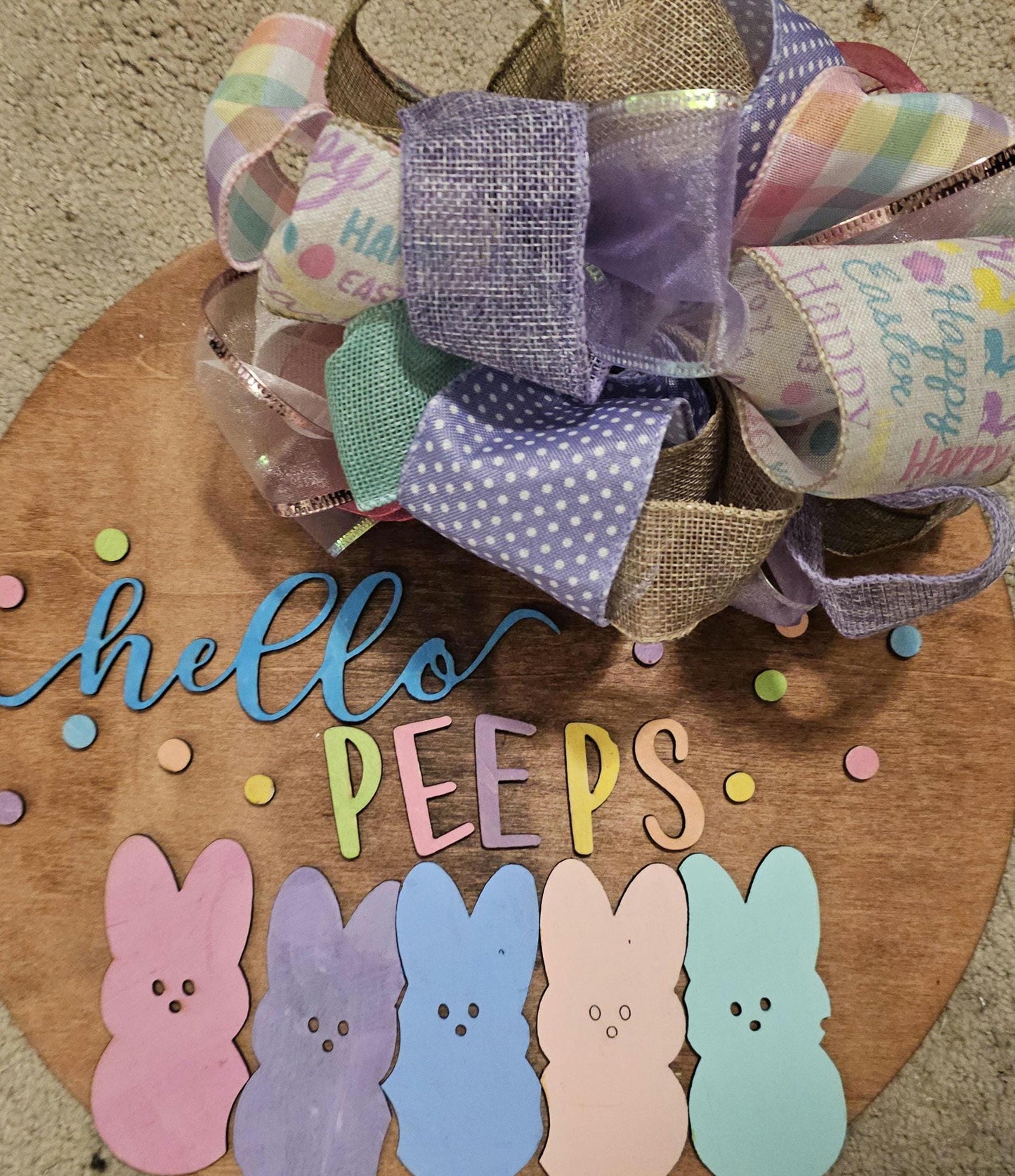 Easter Door Hanger, 12 inches Happy Easter Welcome Sign, Easter Decor
