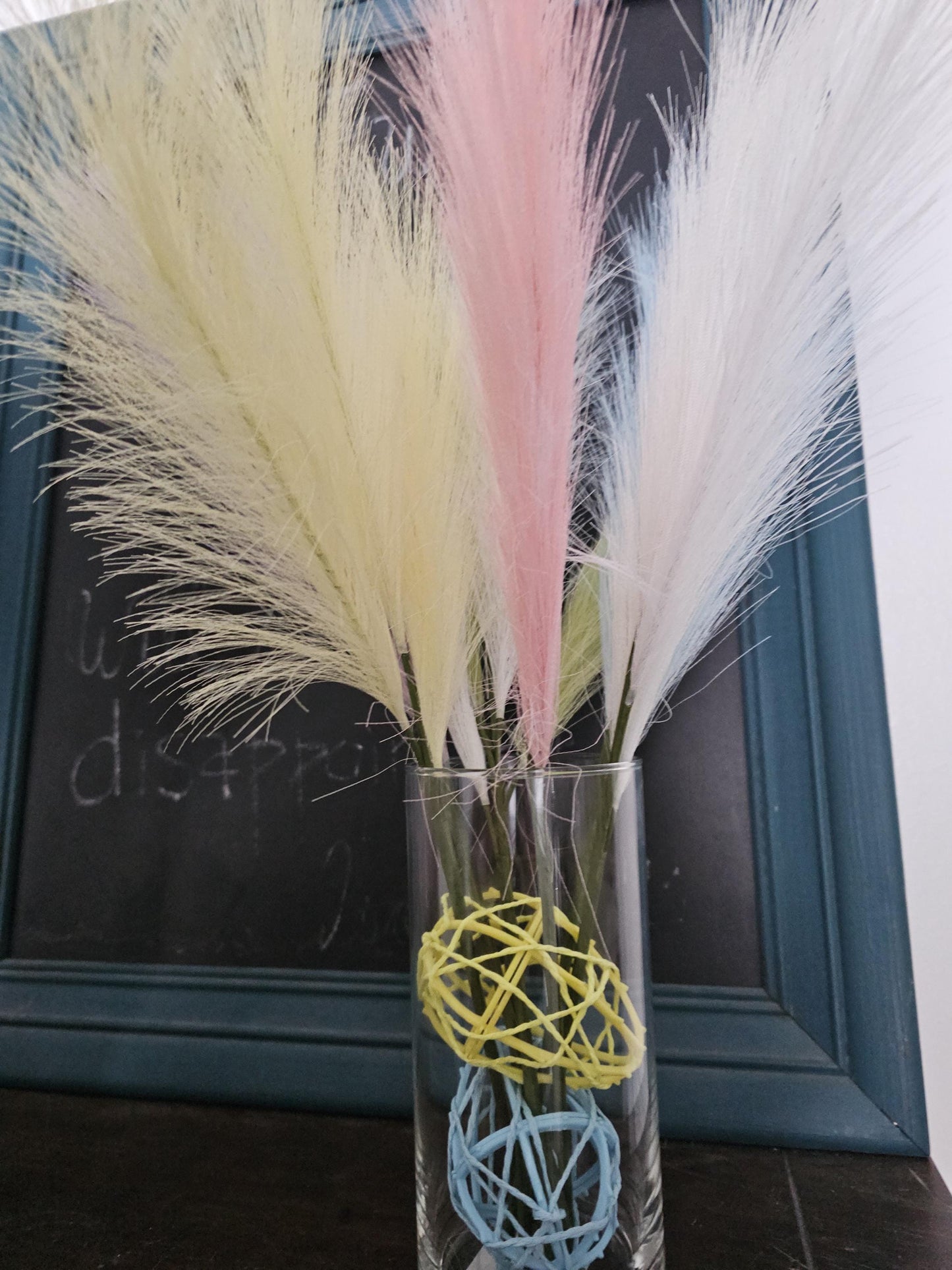 Easter Colored Pampas Grass Arrangements Tabletop Centerpieces
