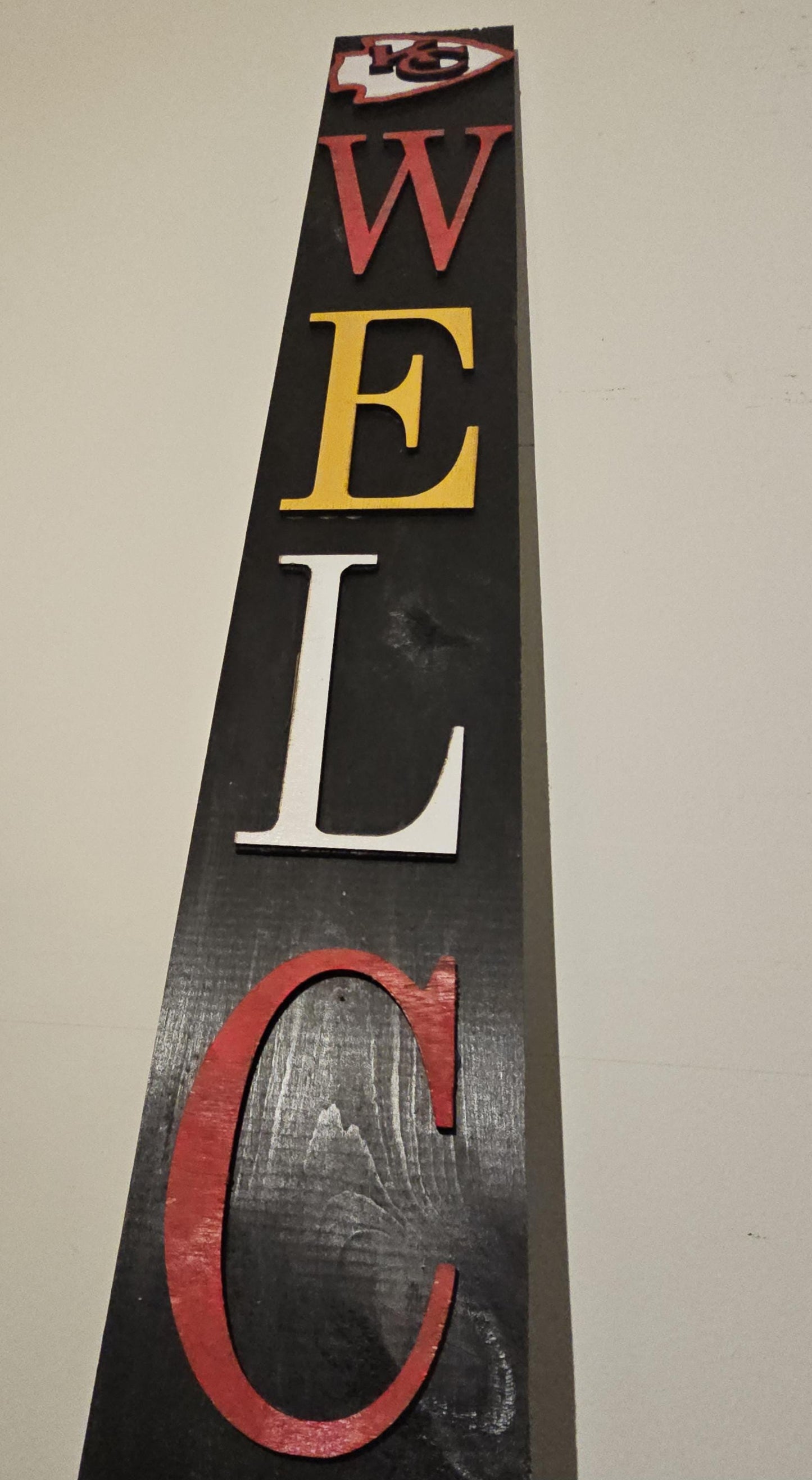 KC Chiefs Porch Welcome Sign Leaner 6 Design Options and 3 Sizes