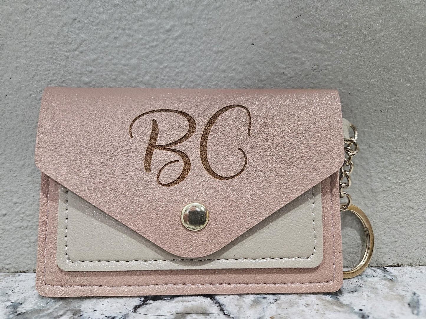 Personalized Wristlet, Wallet, or keychain Great gift & perfect size. Sleek design personalized with intitials or name