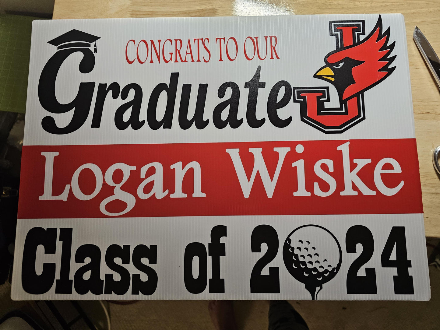 Graduate Announcement with Picture Yard Sign Graduation Decor