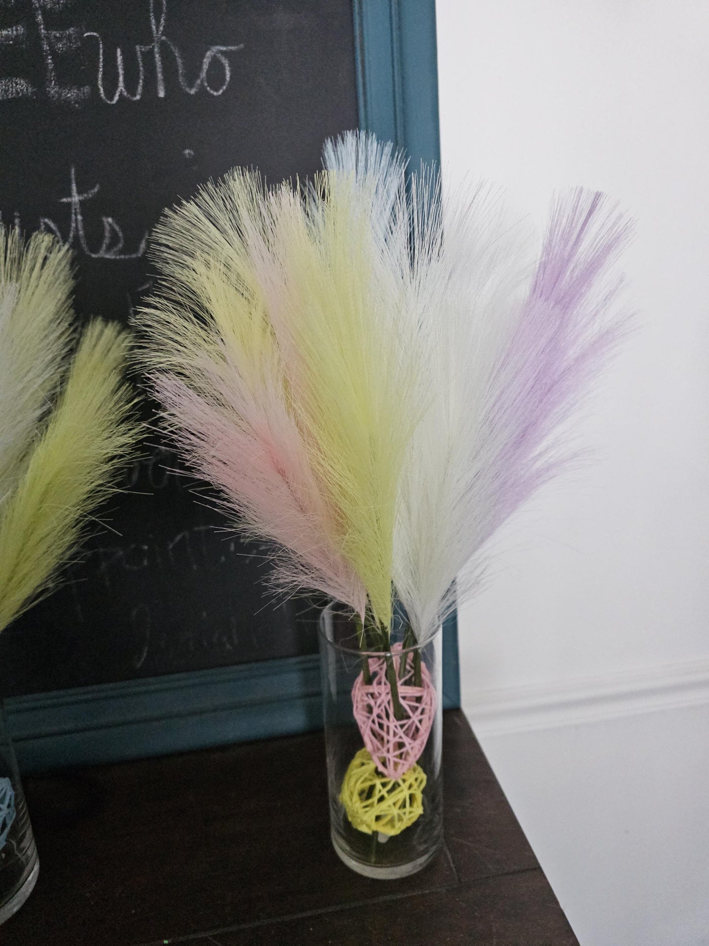 Easter Colored Pampas Grass Arrangements Tabletop Centerpieces
