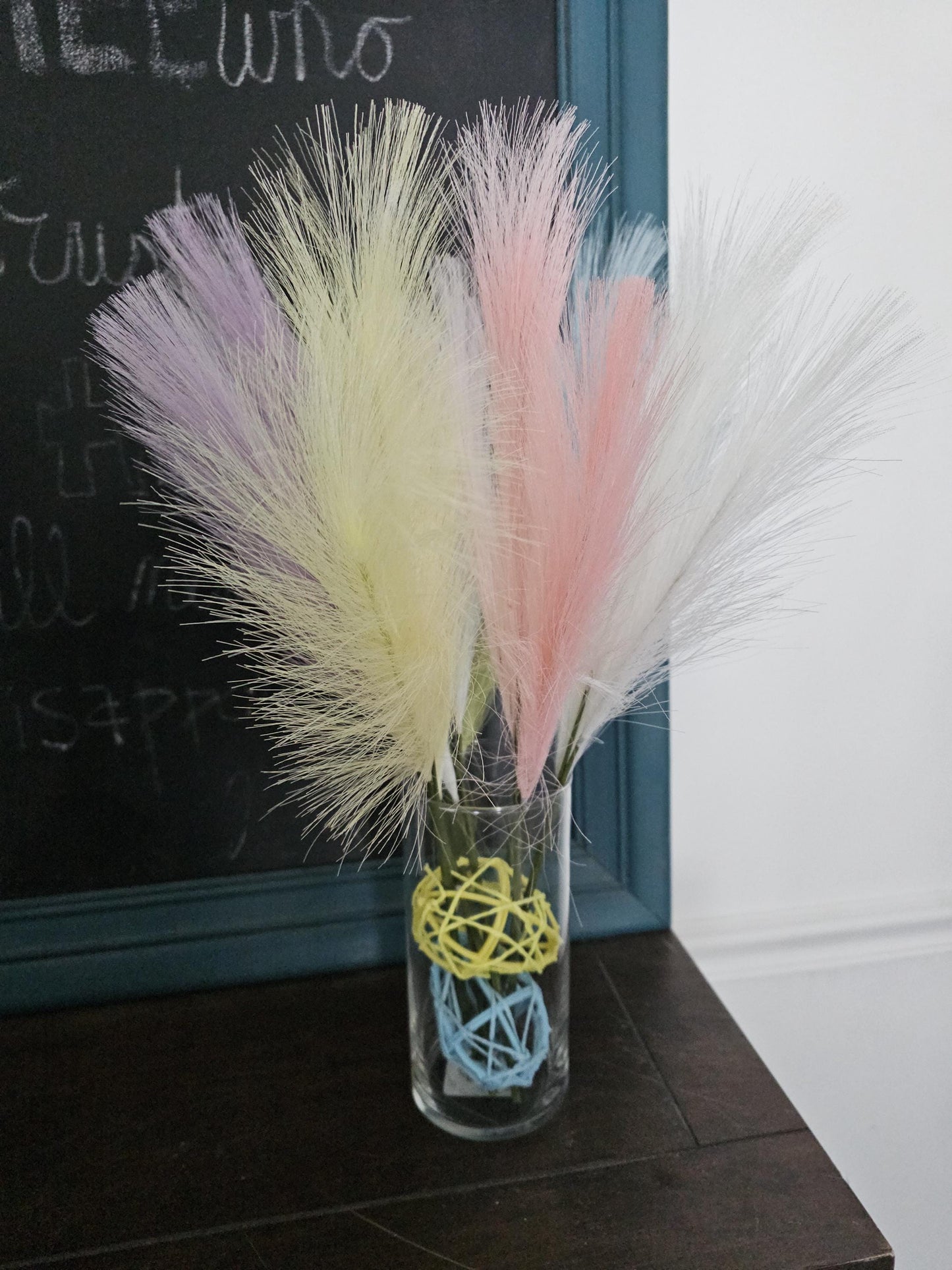 Easter Colored Pampas Grass Arrangements Tabletop Centerpieces