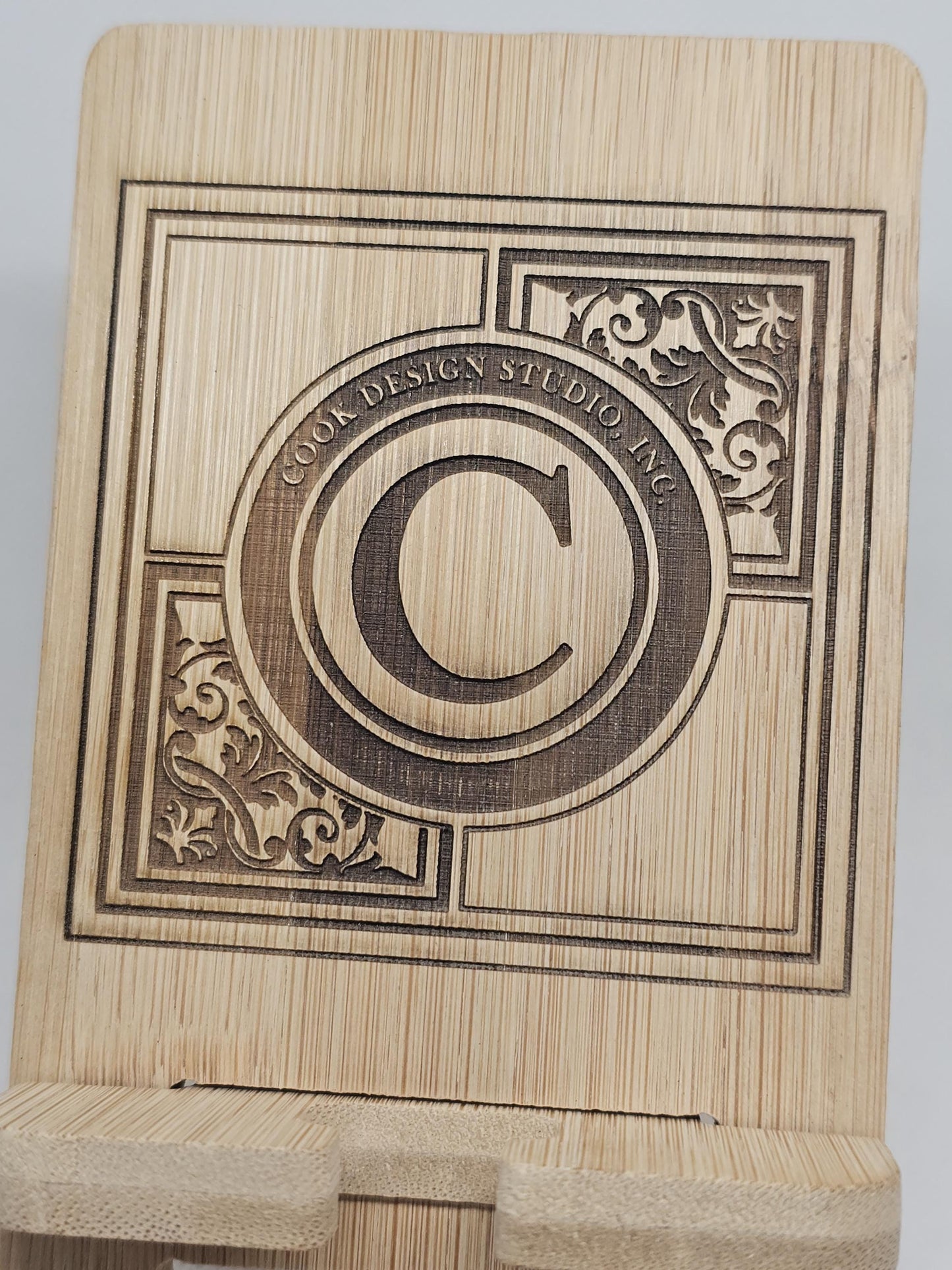 Phone Stand Your Logo or Monogram Engraved Into a bamboo, personalized gift, custom logo engravings, makes the perfect employee gif, gift