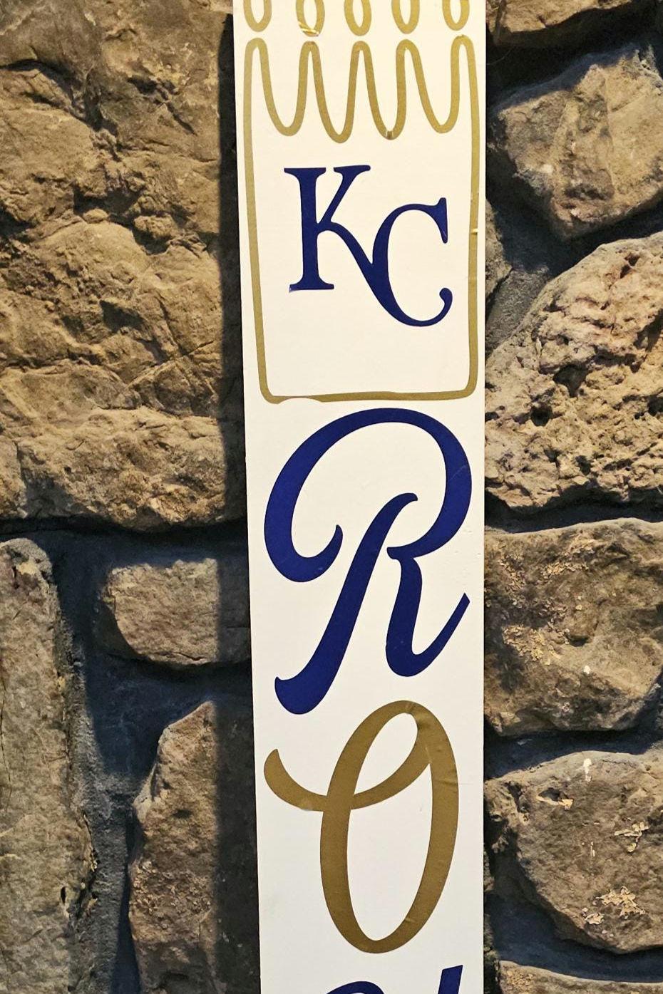 Porch Leaner Kansas City Royals Welcome Sign, 6 or 8 Inch KC Royals Porch