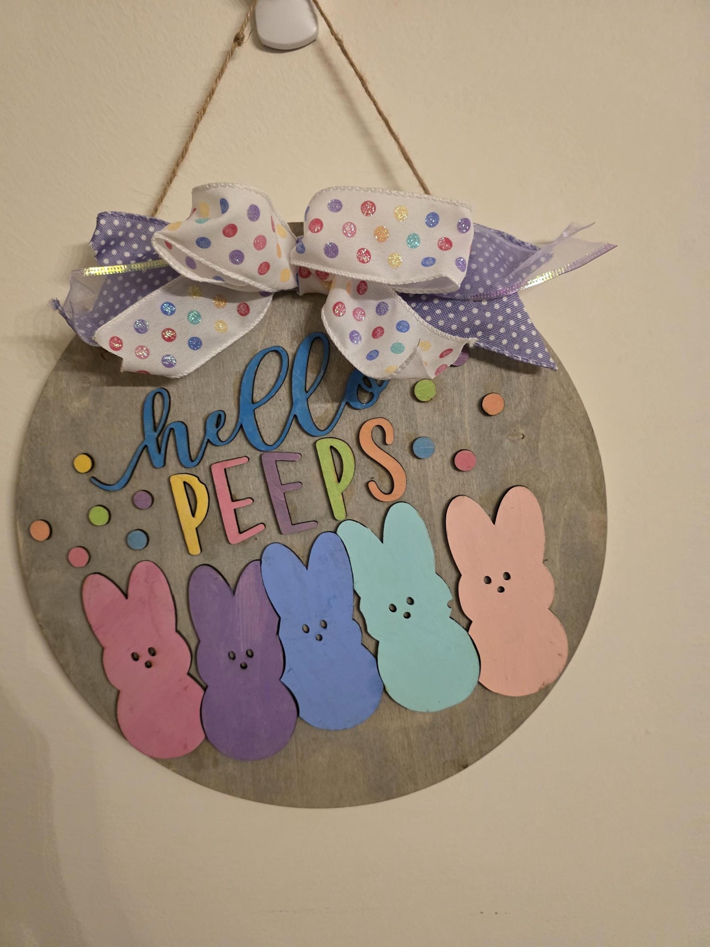Easter Door Hanger, 12 inches Happy Easter Welcome Sign, Easter Decor
