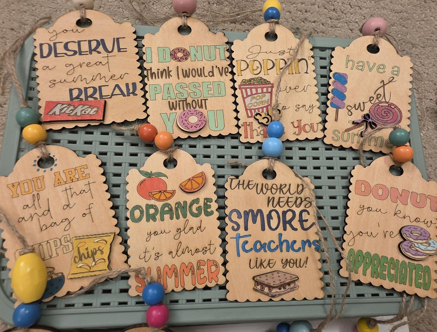 Wooden Gift Tags for Teacher Appreciation - Affordable Rustic Thank You Tags for Classroom Gifts & Holiday Presents