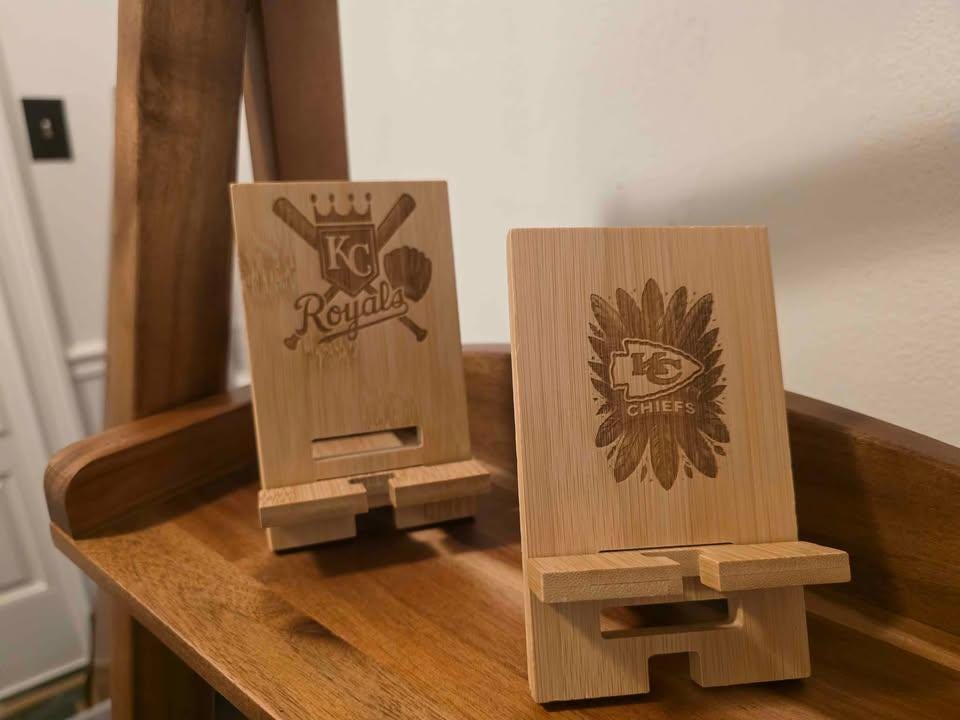 Phone Stand Your Logo or Monogram Engraved Into a bamboo, personalized gift, custom logo engravings, makes the perfect employee gif, gift