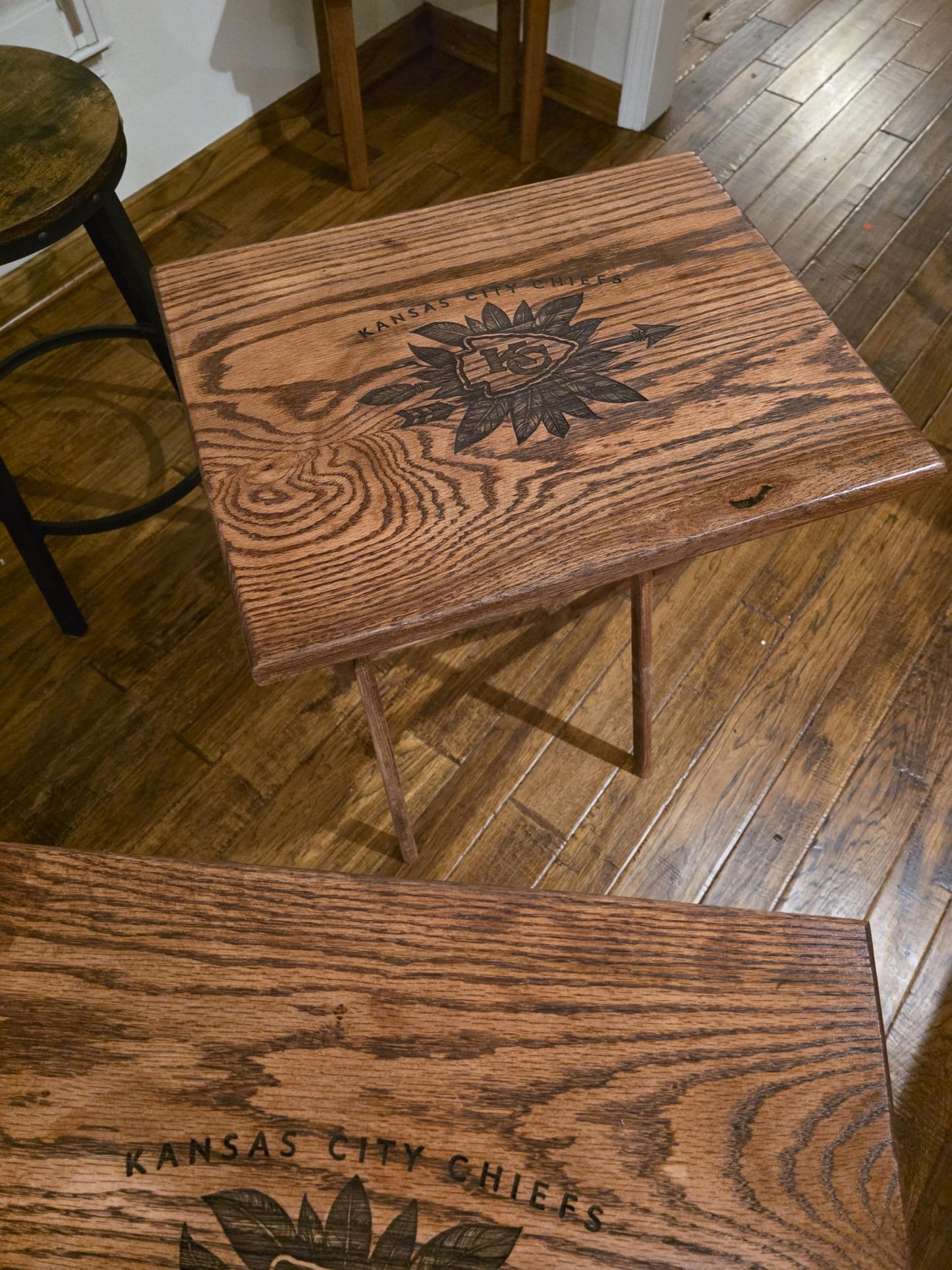 Personalized Wooden TV Tray Set - Custom Engraved Name, Monogram, or Team |