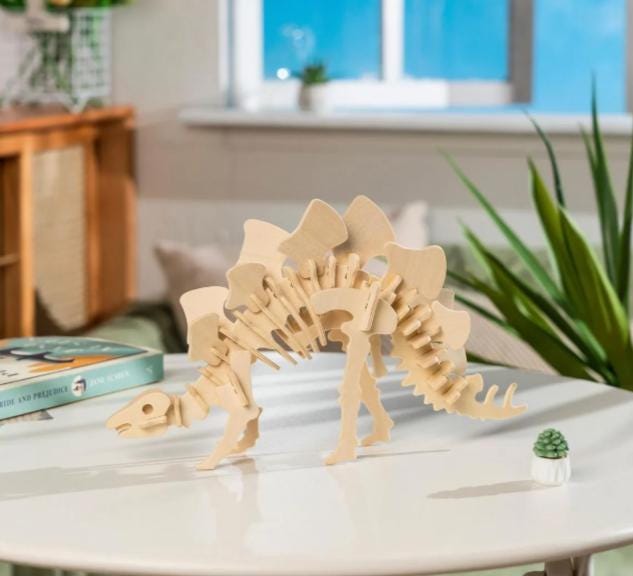 Dinosaur Build and Paint Set: DIY wooden Craft Decor Gift for kids