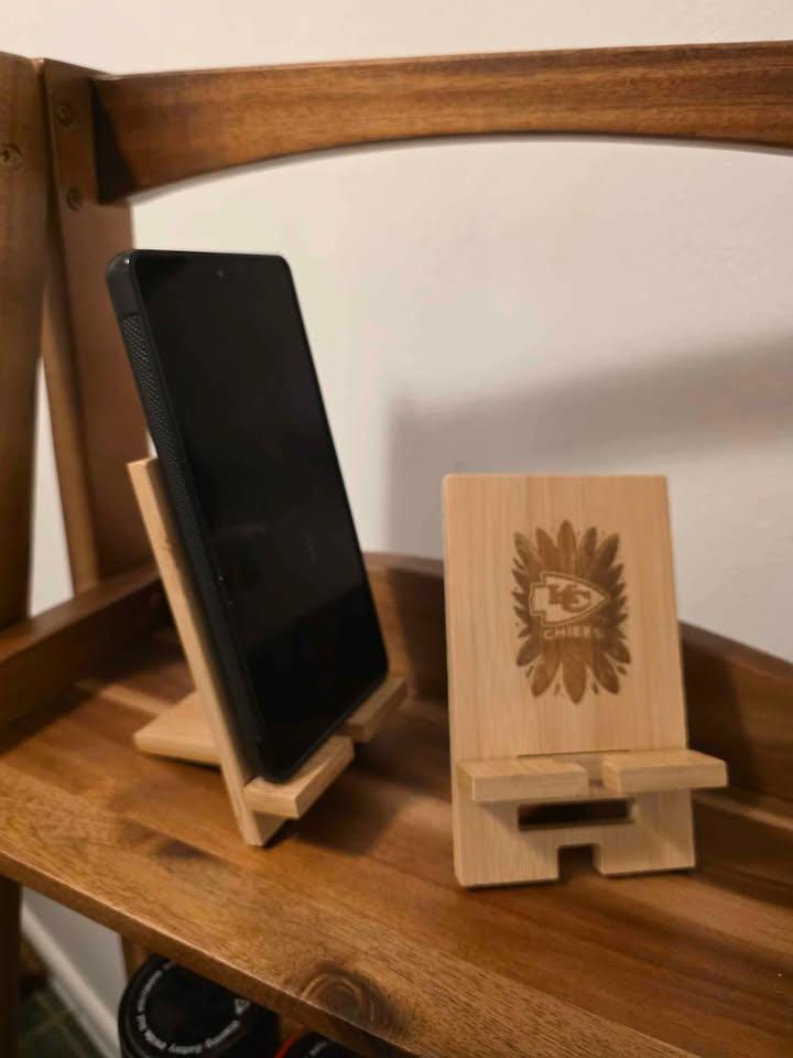 Phone Stand Your Logo or Monogram Engraved Into a bamboo, personalized gift, custom logo engravings, makes the perfect employee gif, gift