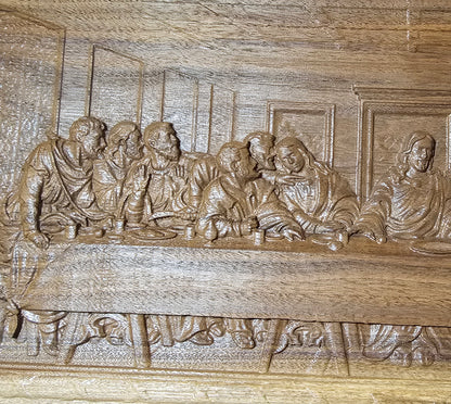 Last Supper Engraved On Live Edge Walnut