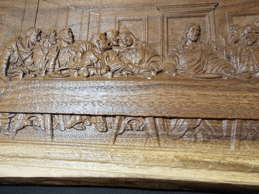 Last Supper Engraved on Live Edge Walnut