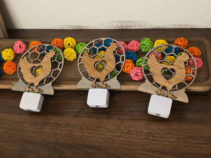 Handmade Wooden Night Light - Chicken, Mushroom or Custom