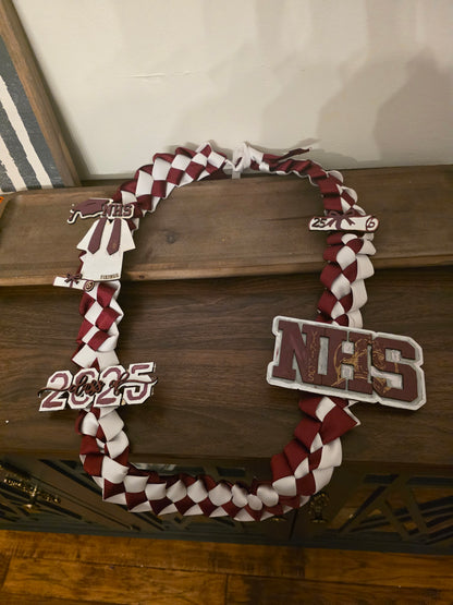 🎓 Custom Graduation Lei – Personalized Ribbon Lei with Name, School & Year 🎓