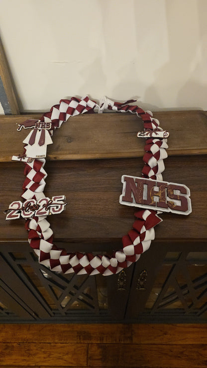 🎓 Custom Graduation Lei – Personalized Ribbon Lei with Name, School & Year 🎓