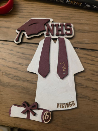 🎓 Custom Graduation Lei – Personalized Ribbon Lei with Name, School & Year 🎓