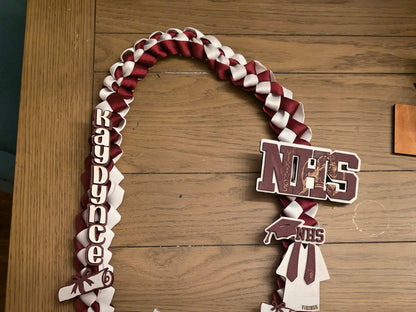 🎓 Custom Graduation Lei – Personalized Ribbon Lei with Name, School & Year 🎓