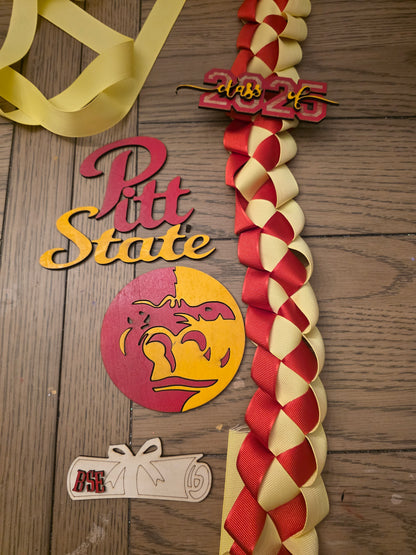 🎓 Custom Graduation Lei – Personalized Ribbon Lei with Name, School & Year 🎓