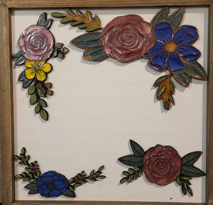 Girls Name SIgn - engraved and resin filled flowers