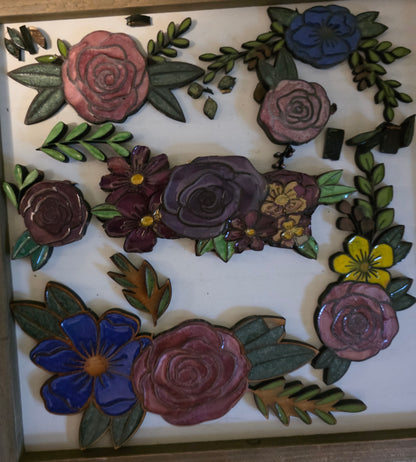 Girls Name SIgn - engraved and resin filled flowers