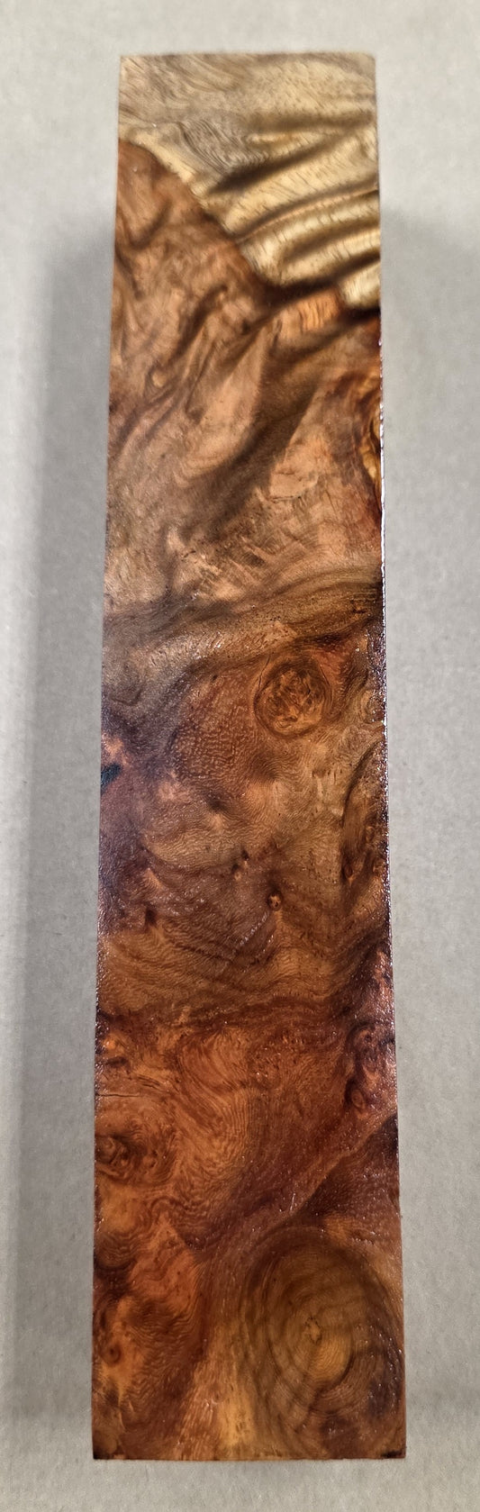 Stabilized Amboyna Burl Wood Blank #1 - 5" x 1-1/2" x 1-1/2" - 30% OFF Fall Sale!