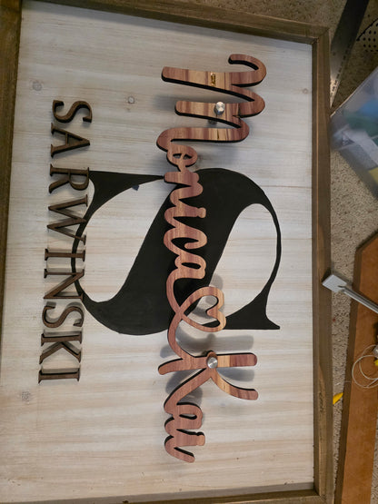 3D Family Name Sign - Last Name Sign - Farmhouse decor wedding gift