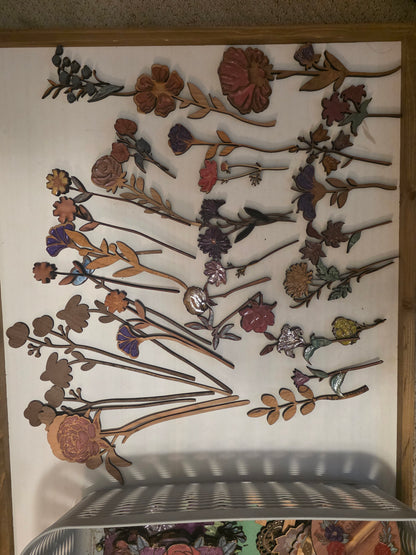 Girls Name SIgn - engraved and resin filled flowers