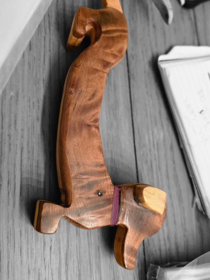 Hand Carved Dachshund Mango Redwood Walnut Purple Heart Handcrafted Doxie