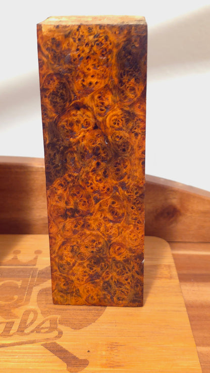Premium Amboyna Burl Block 6X2X2 Inch Knife Scales Pen Blanks