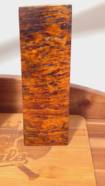 Premium Amboyna Burl Block 6X2X2 Inch Knife Scales Pen Blanks