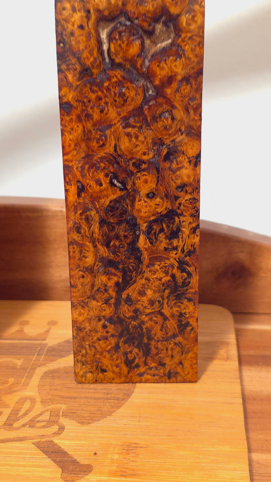 Premium Amboyna Burl Block - 6x2x2 inch - Knife Scales & Pen Blanks - 30% OFF Fall Sale!