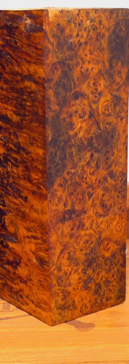 Premium Amboyna Burl Block 6X2X2 Inch Knife Scales Pen Blanks