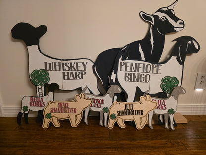 Custom 4 H Livestock Show Sign Personalized Fair Display
