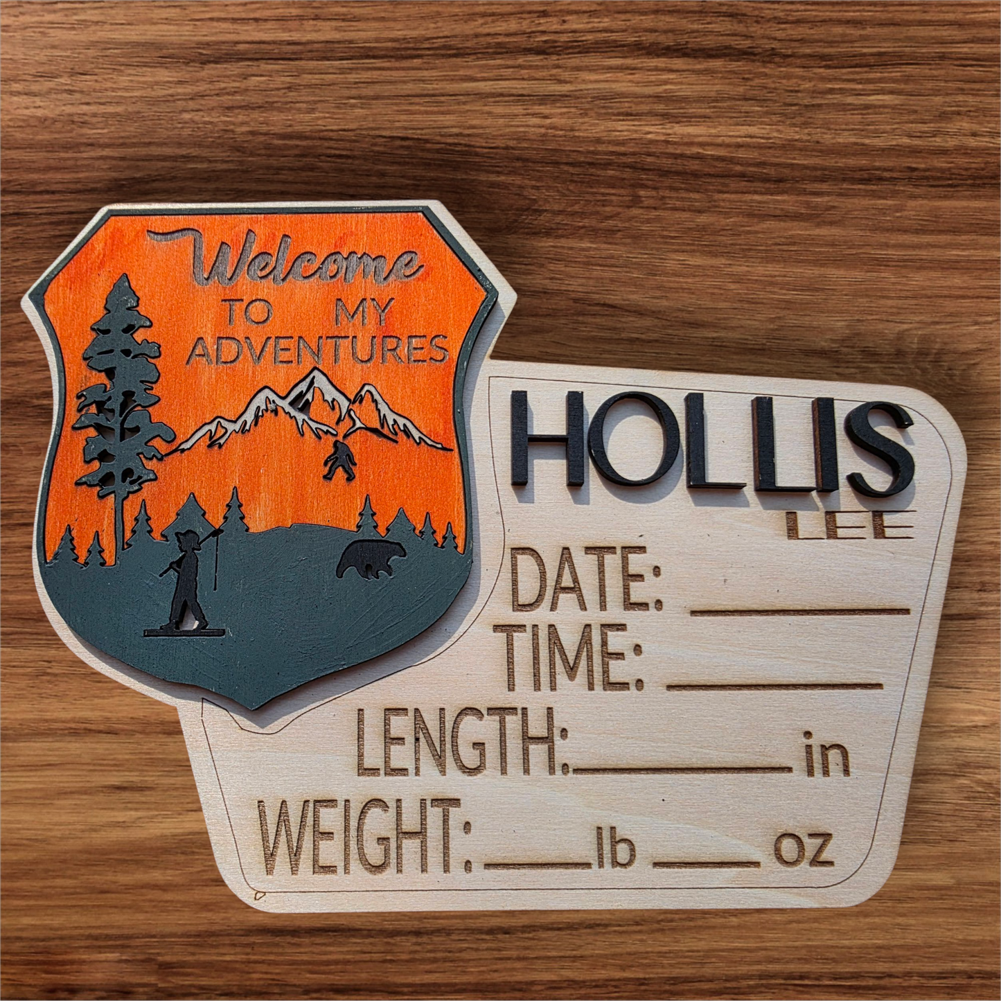 National Park Themed Birth Announcement Sign – Personalized Baby Stats Plaque – Welcome to My Adventures