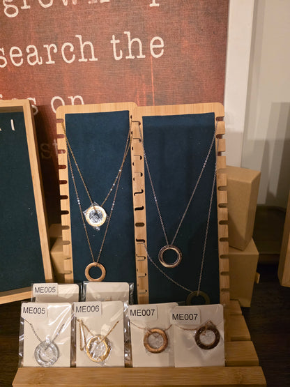 Personalized Stainless Steel Round Open Center Donut Necklace 3 colors