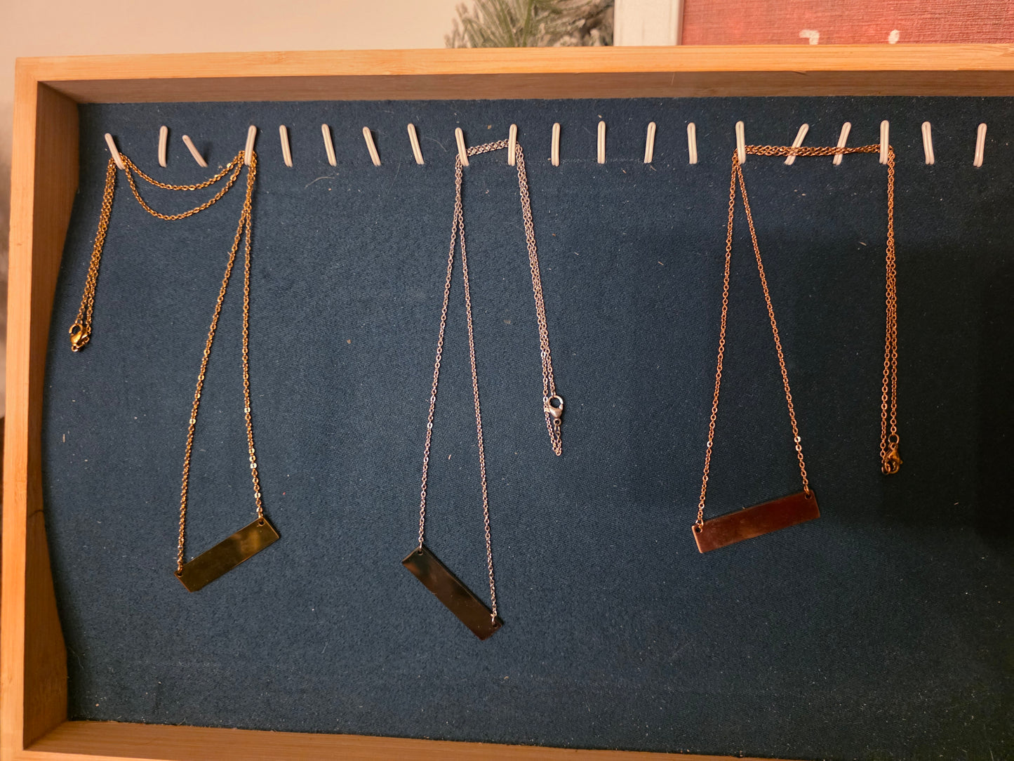 Personalized Stainless Steel Bar Necklace 3 colors